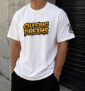 Chasing Dreams Gold Drip Tee - White